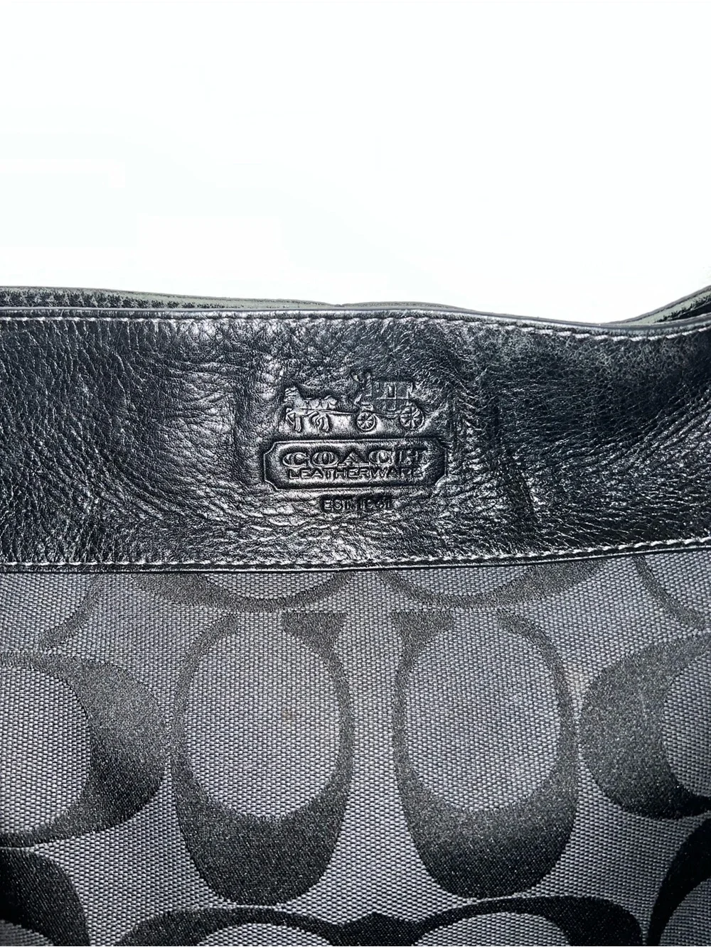 Coach Signature C Hobo Shoulder Bag | Black/Gray Jacquard | Late 2000s Y2K